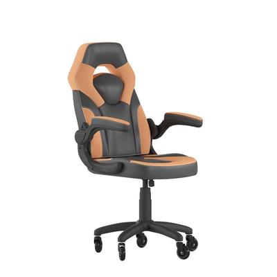 Flash Furniture CH-00095-OR-RLB-GG Swivel Gaming Chair w/ Black & Orange LeatherSoft Back & Seat - Black Base