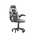 Flash Furniture CH-00095-WH-RLB-GG Swivel Gaming Chair w/ Black & White LeatherSoft Back & Seat - Black Base