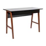 Flash Furniture GC-MBLK60-BK-WAL-GG Computer Desk w/ Black Laminate Top & Rubberwood Frame - 42 1/8"W x 20"D x 29 1/2"H