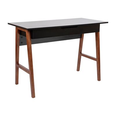 Flash Furniture GC-MBLK60-BK-WAL-GG Computer Desk w/ Black Laminate Top & Rubberwood Frame - 42 1/8