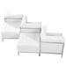 Flash Furniture ZB-IMAG-SET5-WH-GG 5 Piece Modular Chair & Ottoman Set - White LeatherSoft Upholstery, Stainless Legs