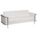 Flash Furniture ZB-LESLEY-8090-SOFA-WH-GG Hercules Lesley 81" Sofa w/ White LeatherSoft Upholstery - Stainless Steel Legs