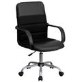 Flash Furniture LF-W-61B-2-GG Swivel Task Chair w/ Mid Back - Black Mesh Back & Seat