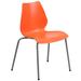 Flash Furniture RUT-288-ORANGE-GG Hercules Stacking Chair w/ Orange Plastic Seat & Silver Frame