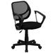 Flash Furniture WA-3074-BK-A-GG Swivel Computer Arm Chair w/ Low Back - Black Mesh Back & Seat