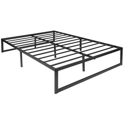 Flash Furniture XU-BD10001-F-GG Full Size Platform Bed Frame w/ Slat Supports - Steel, Black