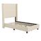 Flash Furniture YK-1077-BEIGE-T-GG Twin Size Platform Bed Frame w/ Wingback Headboard - Plastic, Beige, Channel Stitched Wingback Headboard
