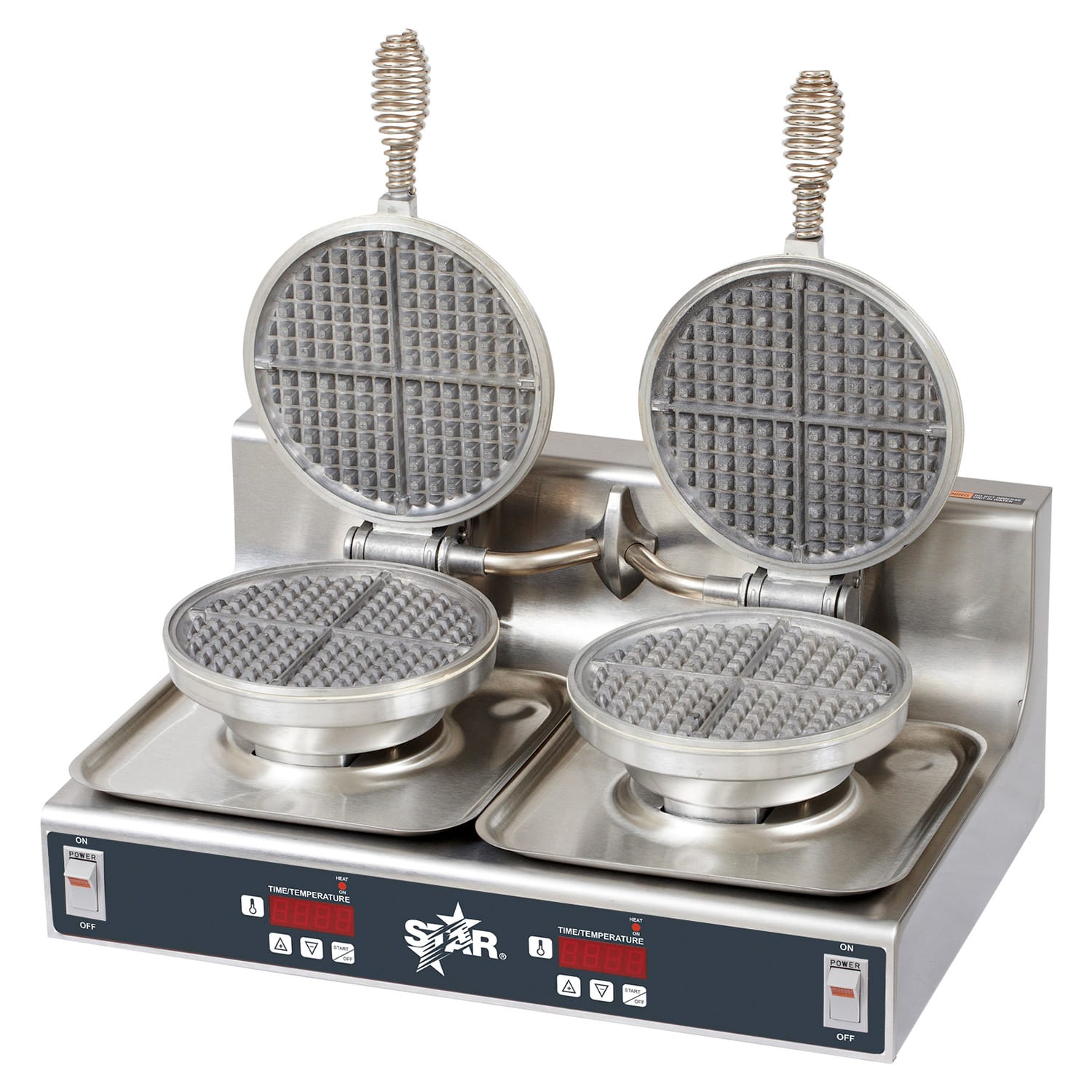 Star SWBD 120 (9B-SWBD-120V) Double Classic American Commercial Waffle Maker w/ Aluminum Grids, 1800W, 120v, 7" Grids, Stainless Steel