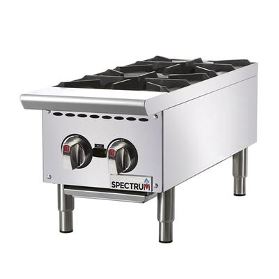 Winco NGHP-2 12" Gas Hotplate w/ (2) Burners & Manual Controls, Natural Gas, Convertible, Stainless Steel, Gas Type: Convertible