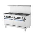 Turbo Air TAR-10 Radiance 60" 10 Burner Commercial Gas Range w/ (2) Standard Ovens, Liquid Propane, Stainless Steel, Gas Type: LP