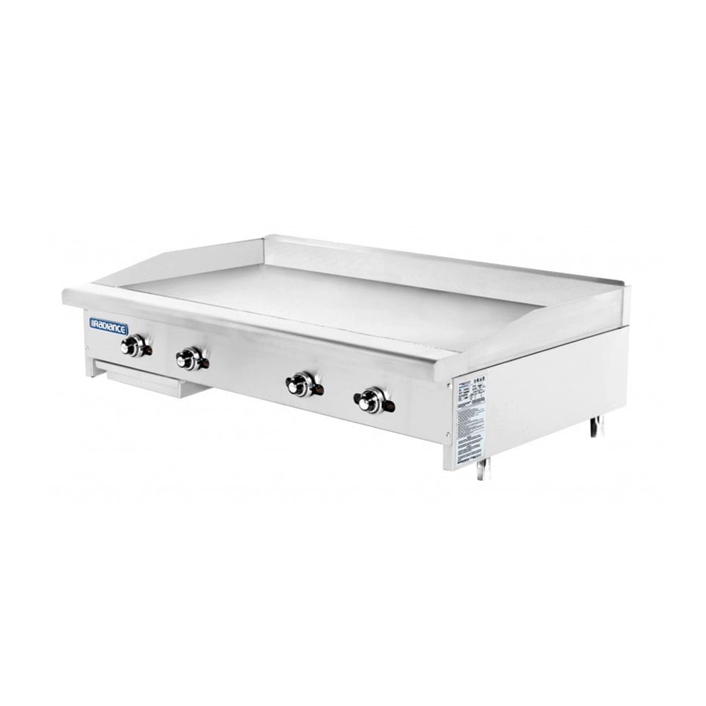 Turbo Air TATG-48 LP 48" Gas Commercial Griddle w/ Thermostatic Controls - 1" Steel Plate, Liquid Propane, LP Gas, Stainless Steel, Gas Type: LP