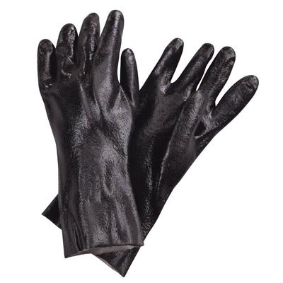 San Jamar 887 Dishwashing Gloves, PVC, 18", One Size, Rough Grip, Black