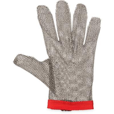 San Jamar MGA515M Medium Cut Resistant Glove - Stainless Steel, Red Wrist Band, Silver