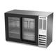 Beverage Air BB48HC-1-F-GS-S Hydrocarbon Series 48" Bar Refrigerator - 2 Sliding Glass Doors, Stainless, 115v, Right-Mounted Condenser, Silver