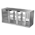 Beverage Air BB72HC-1-F-G-PT-S Hydrocarbon Series 72" Bar Refrigerator - 6 Swinging Glass Doors, Stainless, 115v, Food Rated, Silver