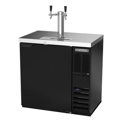 Beverage-Air DD36HC-1-B 36" Kegerator Commercial Beer Dispenser w/ 1/2 Keg Capacity - 1 Column, Black, 115v, Insulated Tower, Black Exterior