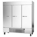 Beverage Air HBR72HC-1 75" 3 Section Reach In Refrigerator, (3) Left/Right Hinge Solid Doors, 115v, Silver