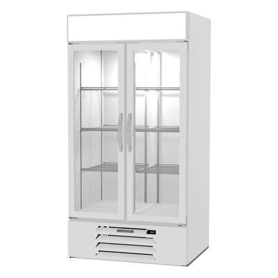 Beverage-Air MMR35HC-1-W 39 1/2" MarketMax 2 Section Glass Door Merchandiser - 2 Left/Right Hinge Doors, White, 115v