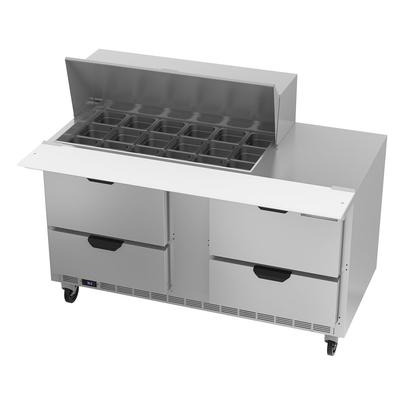 Beverage Air SPED60HC-18M-4 60" Sandwich/Salad Prep Table w/ Refrigerated Base, 115v, Stainless Steel