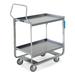 Lakeside 4943 2 Level Stainless Utility Cart w/ 1000 lb Capacity, Raised Ledges, Silver