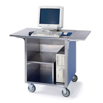 Lakeside 641 WAL 51 1/4"W Cash Register Stand w/ Stainless Top - 35"H, Walnut, Brown