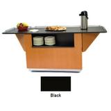 Lakeside 6855 BLK 99" Breakout Mobile Serving Counter w/ Shelves & Laminate Top, Black