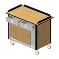 Lakeside 690-20 VCHER Food Cart w/ Drawers, 44 1/2"L x 24 1/2"W x 37 3/4"H, Victorian Cherry, Brown