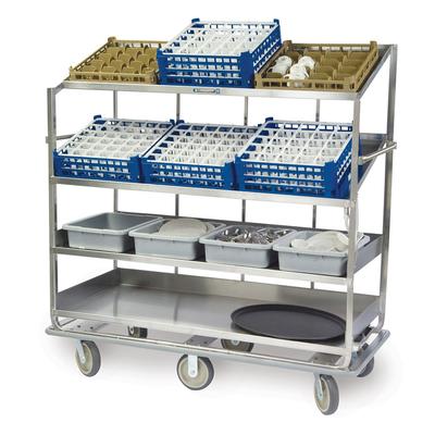 Lakeside B588 Soiled Dish Cart w/ 4 Shelves, Stainless Steel