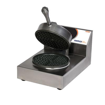 Nemco 7000A-S240 Single Classic American Commercial Waffle Maker w/ Cast Aluminum Grids, 890W, Makes 20 Waffles/Hr., 240V, Stainless Steel