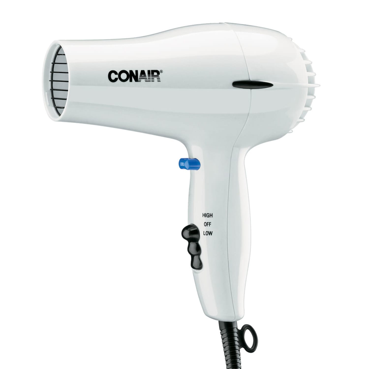 Conair Hospitality 047W Compact Hair Dryer w/ Cool Shot Button - 2 Heat/Speed Settings, White, 1600 W