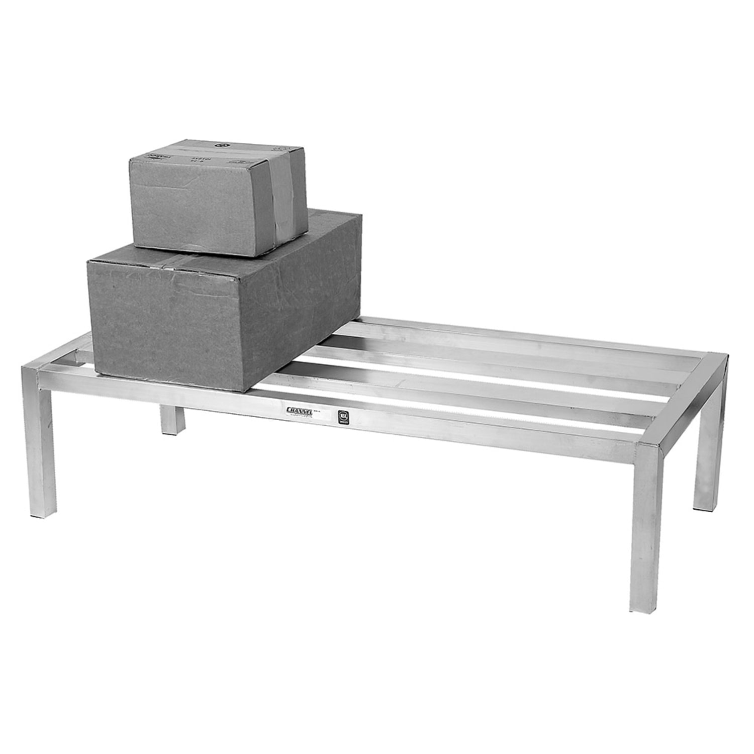 Channel HD2448 48" Stationary Dunnage Rack w/ 2500 lb Capacity, Aluminum, 48" x 24" x 12", Silver