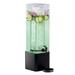 Cal-Mil 1112-3-13 3 Gallon Square Glass Beverage Dispenser w/ Ice Chamber - Black Metal Base