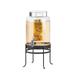 Cal-Mil 1580-2INF-13 SoHo 2 Gallon Round Glass Beverage Dispenser w/ Infusion Chamber - Black Metal Base