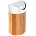 Cal-Mil 1717-60 Countertop Trash Can w/ Bamboo Body & Stainless Top, 5 x 7" High, Stainless Steel Lid, Silver