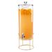 Cal-Mil 22005-5INF-46 5 gal Round Beverage Dispenser w/ Infusion Chamber - Plastic Container, Brass Wire Base, Clear