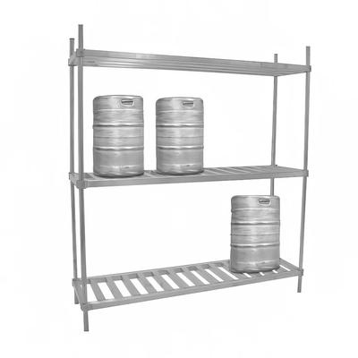 Advance Tabco KR-72-X (3) Level Keg Rack w/ (8) Keg Capacity, 72" x 20" x 76", Silver