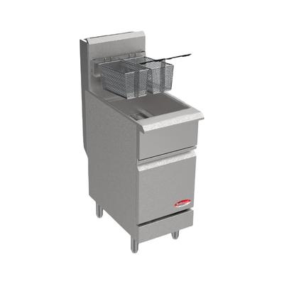 Bakemax BAKEG50 Commercial Gas Fryer - 50 lb Vat, Floor Model, Natural Gas, Stainless Steel, Gas Type: NG