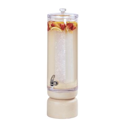 Cal-Mil 22441-3-113 3 gal Beverage Dispenser w/ Ice Chamber - Acrylic Container, White-Washed Pine Wood Base, Beige