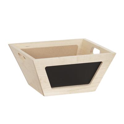 Cal-Mil 3593-12-71 12" Square Display Merchandiser w/ Chalkboard Sign, Maple Wood, Beige
