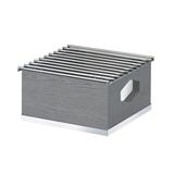 Cal-Mil 3814-83 Ashwood 10" Square Chafer Alternative, 5"H, Gray, Wire Grill and Windguard, 10" x 10" x 5-1/2"