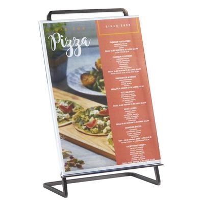 Cal-Mil 3925-811-84 Tabletop Menu Card Holder - 8 1/2"W x 12 3/4"H, Metal, Bronze