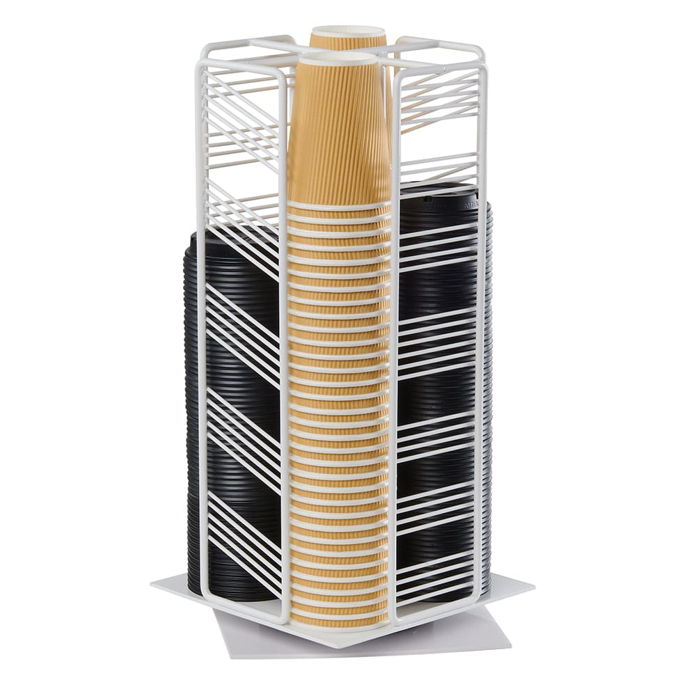 Cal-Mil 4104-15 Cup & Lid Organizer, 4 Compartment, All Cup Types, White