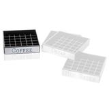 Cal-Mil 632-1 4" Square Coffee Engraved Drip Tray, Black w/ Silver Trim