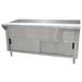 Advance Tabco STU-4-DR 62 7/16" Stationary Serving Counter w/ Cabinet & Stainless Top, Stainless Steel, 2-Door Storage, Silver