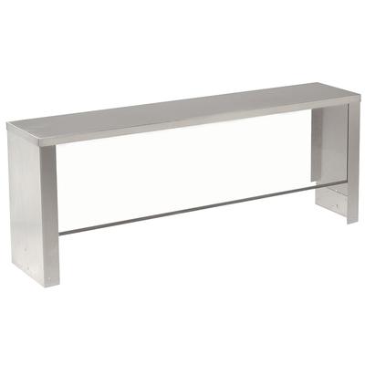 Advance Tabco TSS-4 Triumph Single Serve Countertop Shelf Breath Guard, 62 2/5 x 10", Acrylic Shield, Stainless Steel Sides, Clear