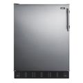 Summit FF6BK2SSADALHD 23 5/8" Undercounter Refrigerator w/ (1) Section & (1) Door, 115v, Silver