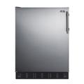 Summit FF708BLSSLHD 23 5/8" Undercounter Refrigerator w/ (1) Section & (1) Door, 115v, Silver