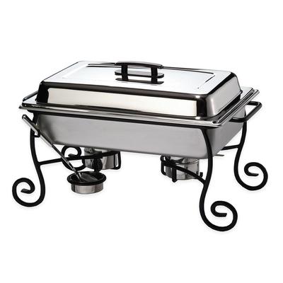 American Metalcraft CF1 Ironworks Chafer Frame & Cup w/ Side Handle, Black/Wrought Iron, Black Wrought Iron, Fuel Cup