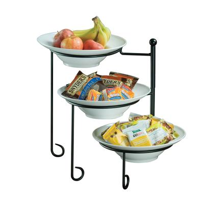 American Metalcraft TTRS3 3 Tier Display Stand, Swings Open From Center, Wrought Iron/Black