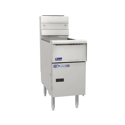 Pitco SSH55R-3FD NG Commercial Gas Fryer - (3) 50 lb Vats, Floor Model, NG, Stainless Steel, Gas Type: NG